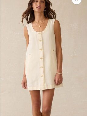 Linen Denim Malibu Mini Dress - Whitecliff Wash NWT